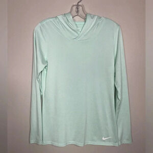 Women’s Nike dri-fit long sleeve hooded t-shirt teal size small